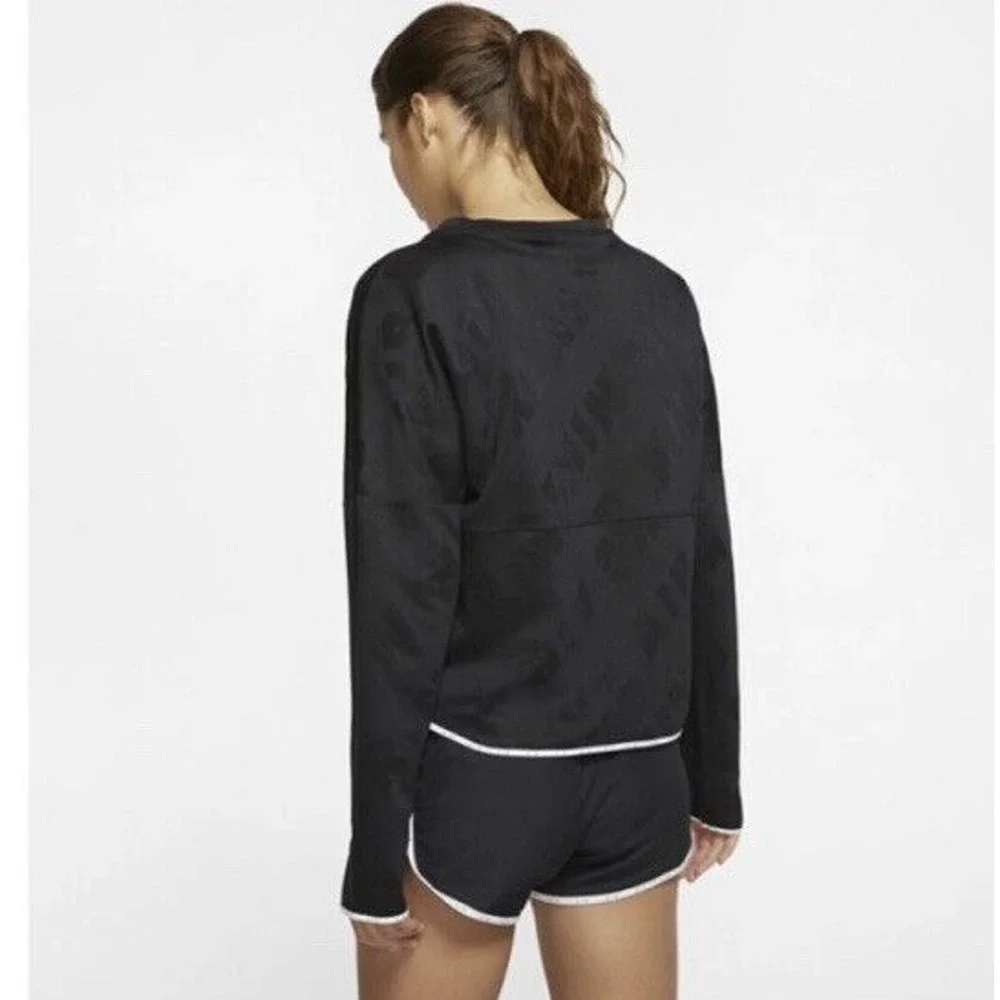 New Nike Dri-fit Women’s Functional Long Sleeve Crop Run Top Midlayer CJ1882-010